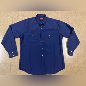 Sanchez Bro Mens Navy Blue Western Shirt Pearl Snap Rodeo Ranch‎ Sz Large